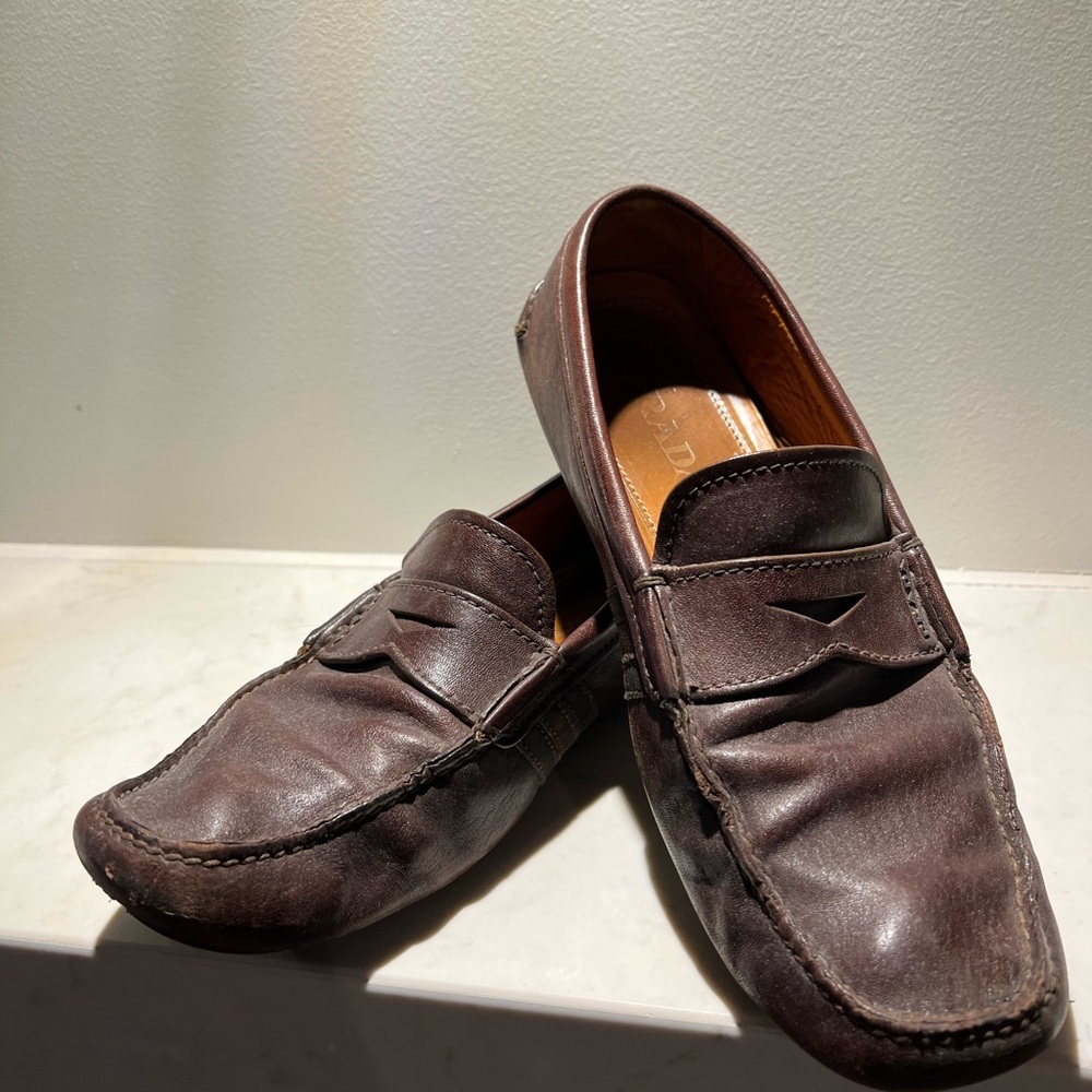 Prada brown loafers - size 9